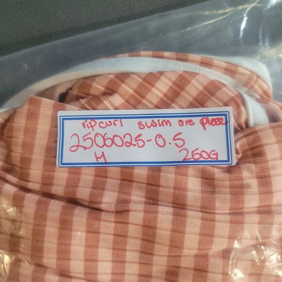 Rip Curl Swimsuit Womens M Brown Stripe Scoop Neck Open Back Beach Travel - Picture 11 of 11